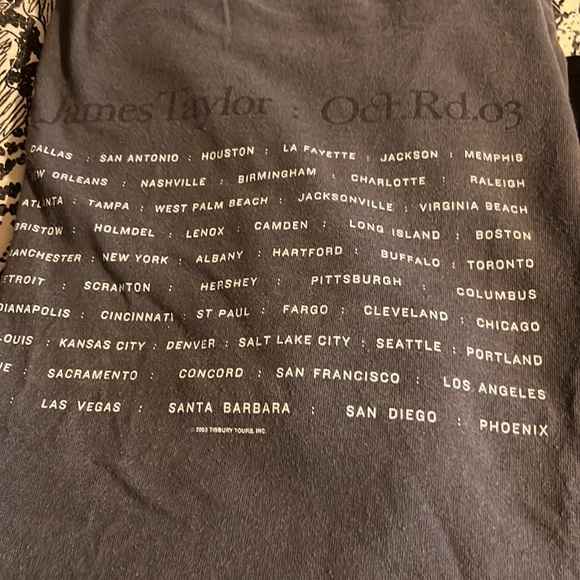 Rock Concert Tee Shirt from James Taylor Oct Rd Tour, 2003 - Picture 2 of 3